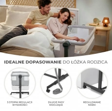 Приставне ліжечко-люлька Kinderkraft Neste Up 2 Light Grey